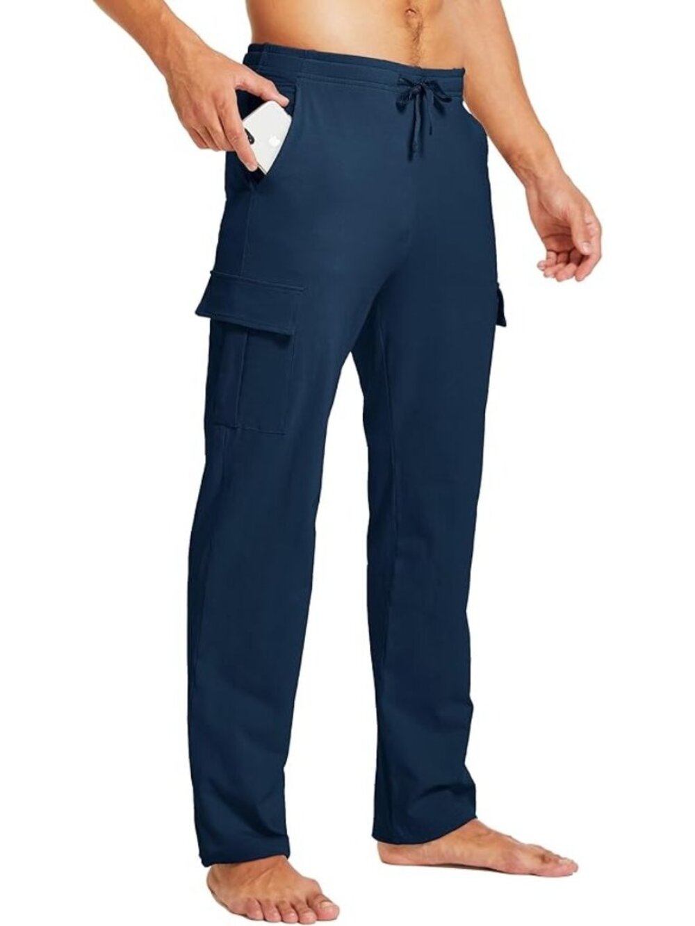 Willit Men's Cotton Yoga Athletic Lounge Sweatpants , Navy Blue, Size Medium